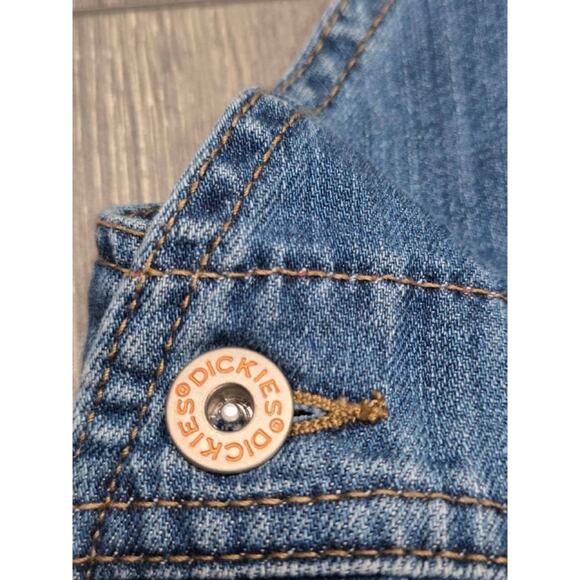 Dickies Women’s Relaxed Fit Bib Y2K preppy Overalls Jumpsuit Mid Wash XS A004182 - Picture 12 of 15